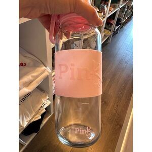 Victoria Secret Pink Glass Water Bottle - New